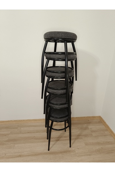 EVKO MOBİLYA Tabure, Bar Taburesi, 2 Adet Tabure, Metal Ayaklı Tabure, Iç Içe Geçebilen Tabure, Ikili Tabure