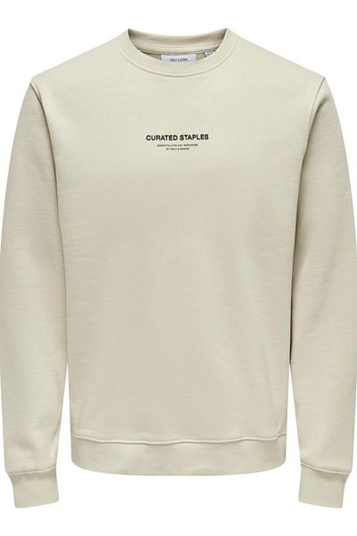 Only & Sons ONSCURATED REG Crew Neck Φούτερ Μπεζ - 22030923
