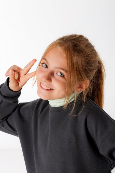 PLANT Mini Kids – Aegean White Color, 100% Cotton, Fleece Neck Collar