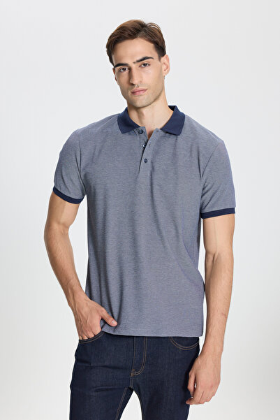 George Henry Ανδρικό μπλουζάκι πόλο με λαιμόκοψη από βαμβακερό ύφασμα που δεν συρρικνώνεται