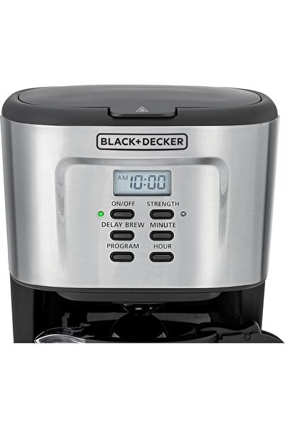 Black&Decker 900W 12 Fincan Programlanabilir Kahve Makinesi - 1.5L Cam Sürahi, Dijital LCD Ekran