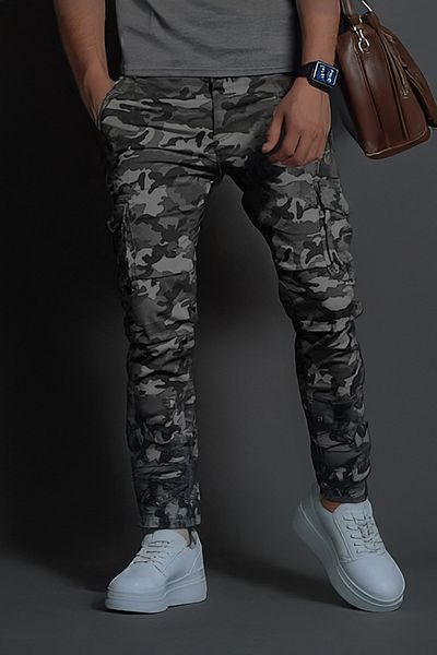 modacix Summer Straight Leg Anthracite Camouflage - Lycra, Regular, Men'S, Military Trousers