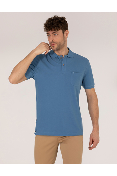 Pierre Cardin Σκούρο μπλε μπλουζάκι με κανονική εφαρμογή με λαιμόκοψη πόλο 50262659-VR032
