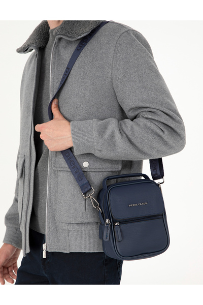 Pierre Cardin حقيبة يد بحزام باللون الأزرق الداكن للرجال 50297138-VR033