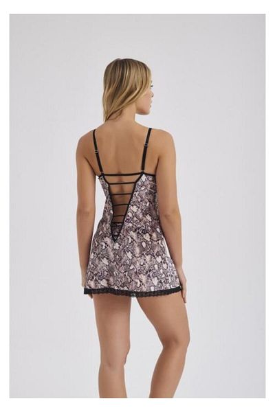MOONLİGHT Set cămașă de noapte pentru femei Moonlight 307, cu model de șarpe, din catifea din spate