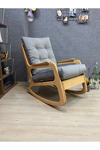 Asedia KONTES KÜL GRİ SALLANAN SANDALYE SALLANAN KOLTUK BABA KOLTUĞU OKUMA KO...