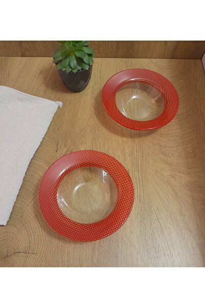 Zuzu Pötikare Desenli 2'li Cam Tabak Seti - 18cm