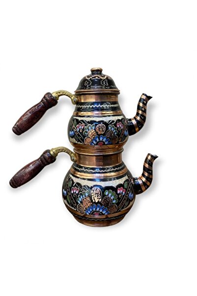 EFEMİR Mi̇ne Embroidered Small Copper Teapot