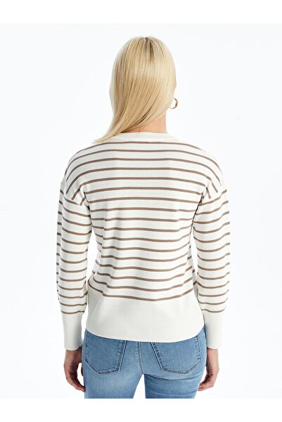 LC Waikiki LCW Vision Pulover cu mânecă lungă cu dungi pentru femei (W4)