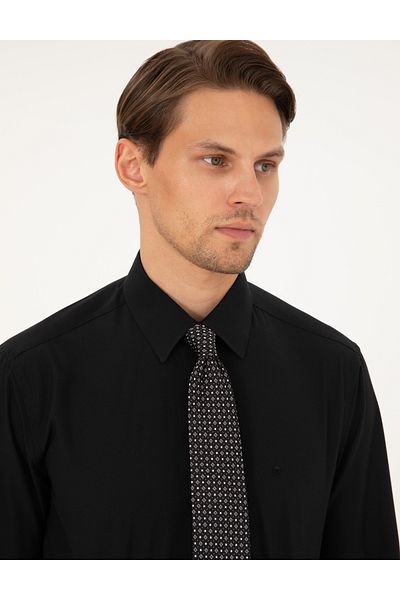 Pierre Cardin Μαύρο μακρυμάνικο πουκάμισο Basic Fit 50298003-VR046