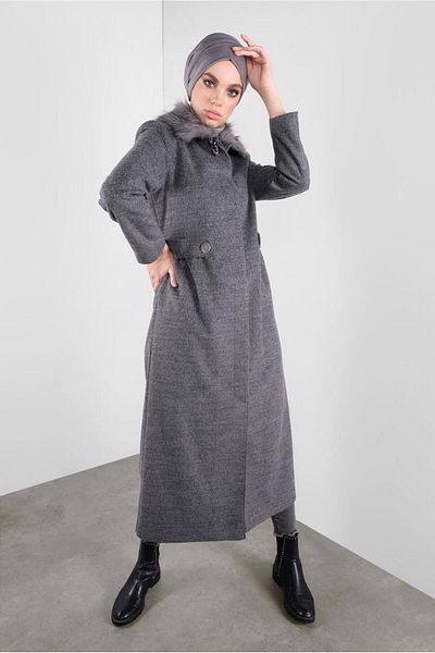 Alvina Κασμίρ μαντό με λεπτομέρεια καρφίτσας 90123