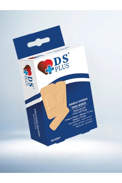 DS Sağlık Karma Mix Band-Aid - First Purpose Strip (20 Pcs), 19Mmx72Mm)-(25Mmx72Mm)-(38Mmx38)