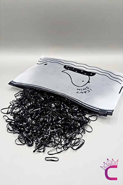 Cinderella Set de 1000 de agrafe mici negre - agrafe elastice pentru împletitură