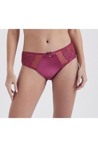 MOONLİGHT Moonlight 3125 Chiloți roșu Claret, cu talie înaltă, cu dantelă