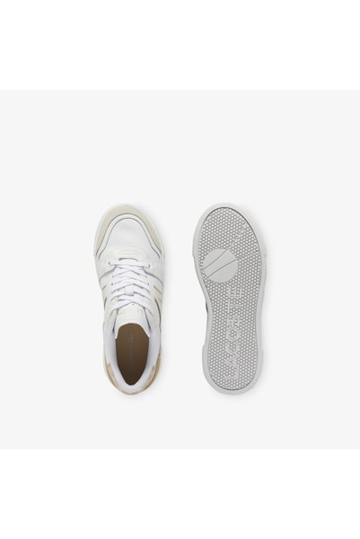 Lacoste L002 Evo Kadın Beyaz/Kahverengi Sneaker