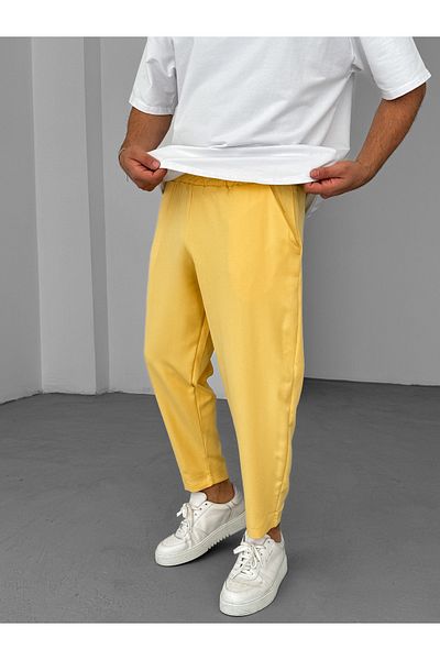 BYBASICMAN Yellow Loose Cut Basic Trousers By-319