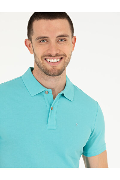 Pierre Cardin Tricou de bază cu gât polo albastru slim fit 50262660-VR007