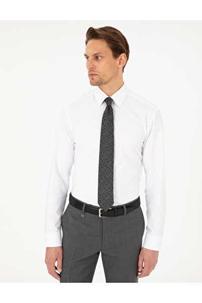 Pierre Cardin Λευκό μακρυμάνικο πουκάμισο Basic Fit 50298003-VR013