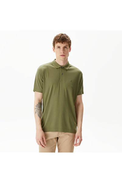 Nautica Erkek Yeşil Classic Fit Kısa Kollu Polo Yaka T-Shirt