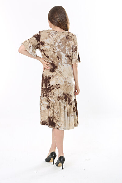 Şans Γυναικείο φόρεμα 65N37764 με κοντό μανίκι με μοτίβο γραβάτα με μοτίβο γυναικείο