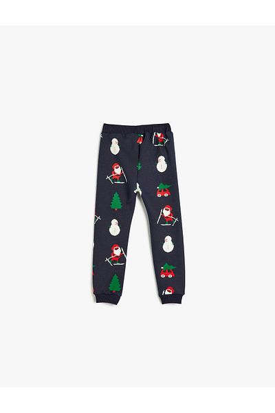 Koton Moș Crăciun - Pantaloni de trening înălțiți cu talie