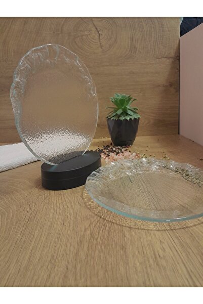 Zuzuwares Şeffaf Yarı Magma Cam Tabak 2'li Set - 19,5 Cm