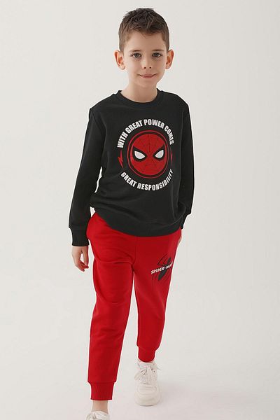 ROLY POLY Boy's Black Spider-Man Tracksuit Set