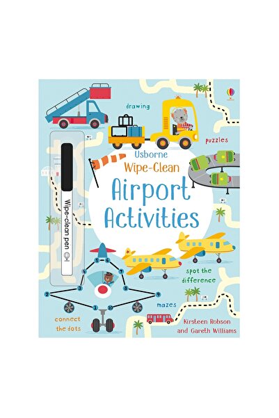 Usborne Βιβλίο Απασχολήσεων Αεροδρομίου με Καθαρισμό με Μαντηλάκι, Usborne, +...