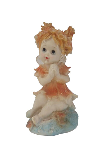 CEBECİ TİCARET Melek Biblo 5 Turuncu Polyester 18 Cm