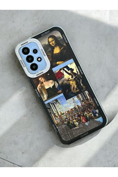 Merwish Transparent Case with Louvreart Pattern 0.2 mm Camera Protection Compatible with Samsung Galaxy A13 and A23