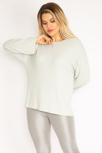 Şans Ženska zelena bluza veće veličine, okrugla kragna komad, Prugasto Sa lik...