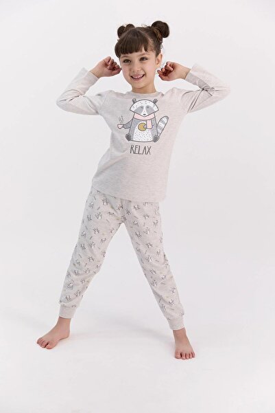 ROLY POLY 2578 Bej Renk Kız Çocuk Pijama Takımı