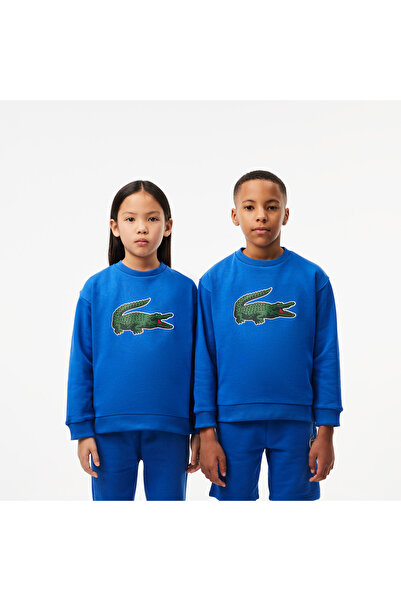 Lacoste Çocuk Baskılı Mavi Sweatshirt