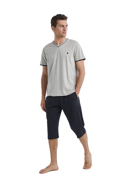 Blackspade ΜΟΝΤΑΛΙΚΟ ΒΑΜΒΑΚΙ V-NECK ΚΟΝΤΟΜΑΝΙΚΙ CAPRY BOY ΑΝΔΡΙΚΗ ΣΕΤ ΠΥΖΑΜΑ