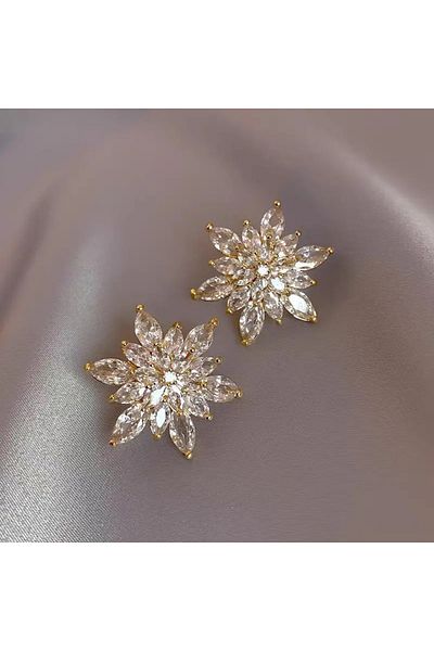 DANİSKA 1 Pair Snowflake Zircon Stone Earrings