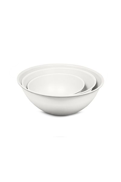 HOMİNG Lena 3-Piece Cream Bowl Set with Lid, 3Lt-2Lt-1Lt