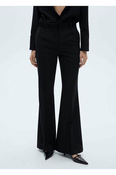 MANGO Woman Satin Detailed Fabric Trousers