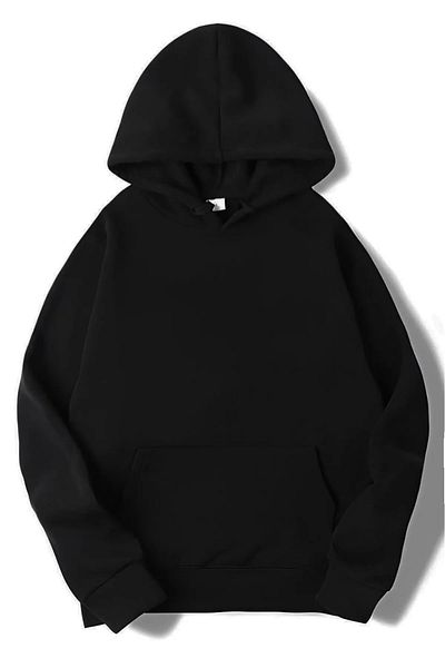 DEEPSENCE Unisex Oversize Μαύρο Φούτερ με κουκούλα - SALLY BACK PRINTED