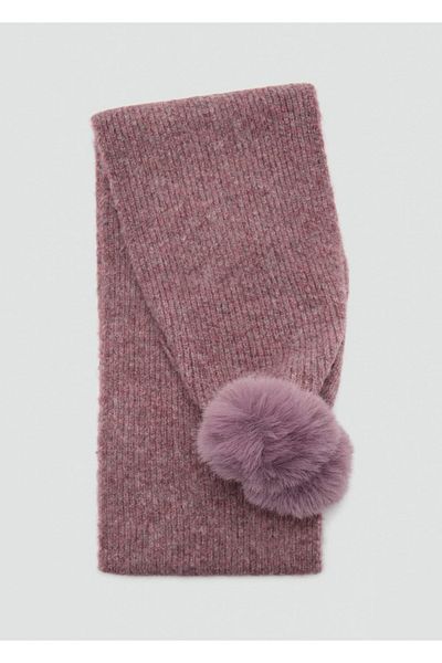 MANGO Kids Zweifarbiger Strickschal mit Pompon