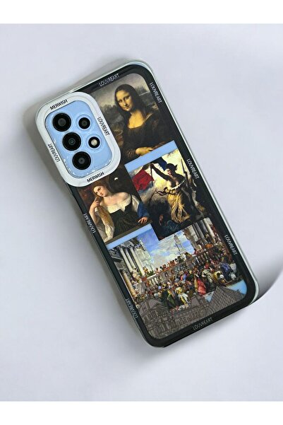 Merwish Transparent Case with Louvreart Pattern 0.2 mm Camera Protection Compatible with Samsung Galaxy A13 and A23