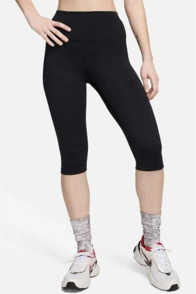 Nike Dri-FIT One Kadın Siyah Yüksek bel Kapri Tayt