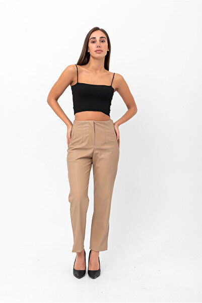 Swass Pantaloni cu talie înaltă din imitație de piele