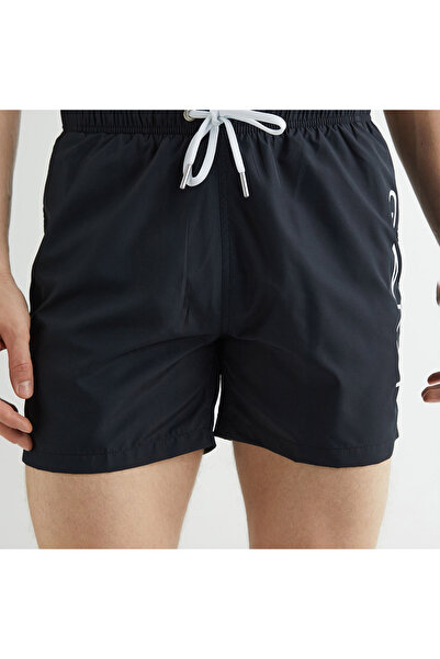 Gant Erkek Siyah Regular Fit Logolu Mayo Şort