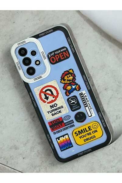 Merwish Super Mario Patterned 0.2 mm Camera Protection Transparent Case Compatible with Galaxy A13 and A23