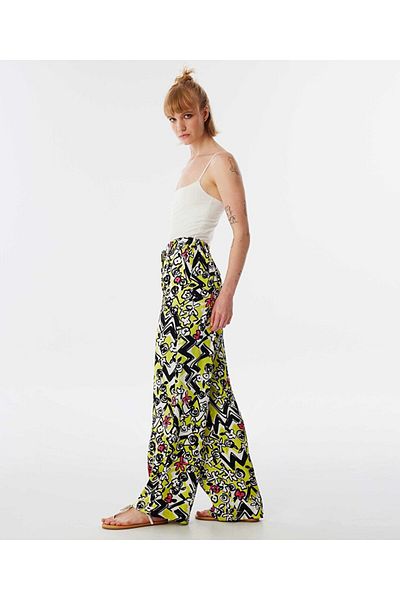 Twist Floral Patterned Abstract Trousers