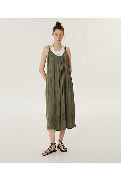 Twist Double-piece look embroidery dress