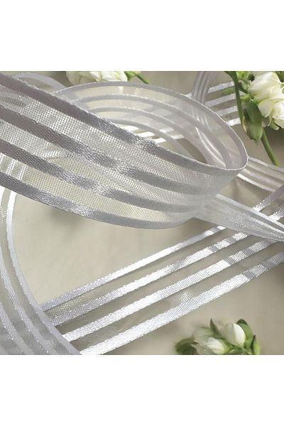 BukiroAtelier Shiny Transparent Organza Ribbon - 3m 2.5cm Packing for Engagement and Bundle