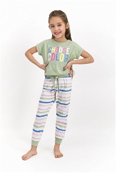 ROLY POLY Set pijama fetita Water Green - Rolypoly Choose Color, Maneca Scurta
