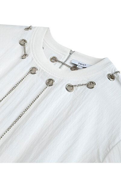 Twist Stylish Blouse with Metal Accessories