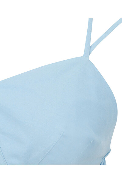 Twist Çift askılı poplin elbise